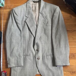 Men's Gray Pinstripe Two-Button Blazer
